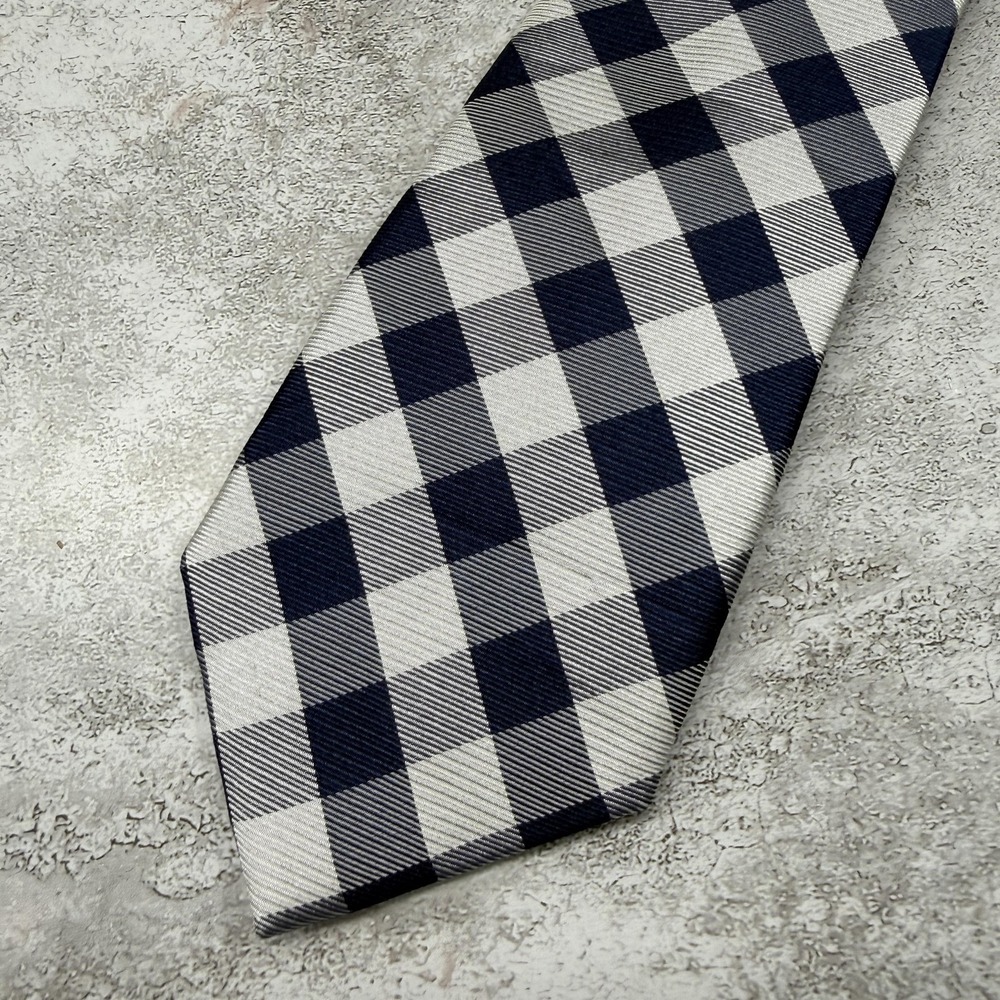 Tommy Hilfiger Silk Tie Mens One Size Blue Plaid Designer Made In China Necktie‎